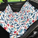 Hockey Equipment Pattern Print Pet Car Back Seat Cover
