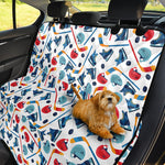 Hockey Equipment Pattern Print Pet Car Back Seat Cover