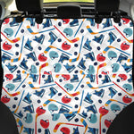Hockey Equipment Pattern Print Pet Car Back Seat Cover