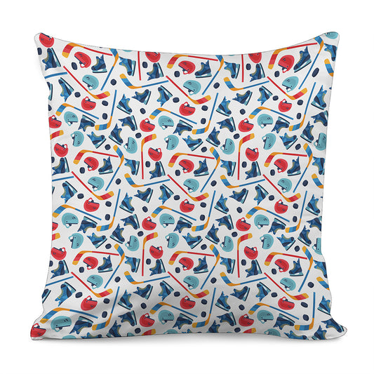 Hockey Equipment Pattern Print Pillow Cover