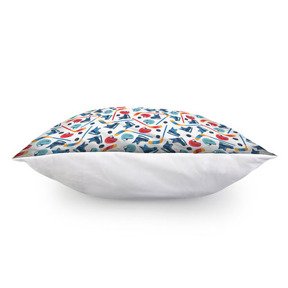 Hockey Equipment Pattern Print Pillow Cover