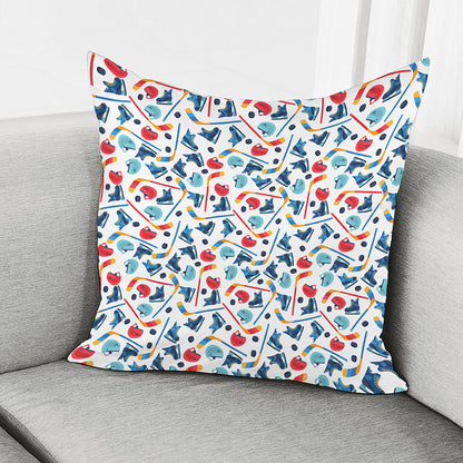 Hockey Equipment Pattern Print Pillow Cover