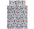 Hockey Equipment Pattern Print Quilt Bed Set