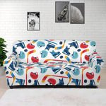 Hockey Equipment Pattern Print Sofa Cover
