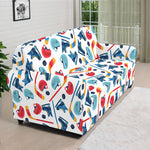 Hockey Equipment Pattern Print Sofa Cover