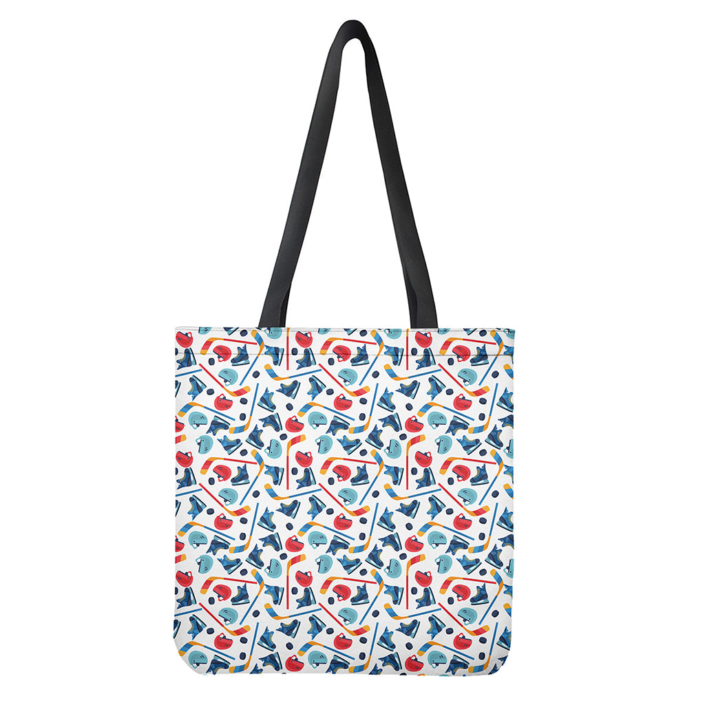 Hockey Equipment Pattern Print Tote Bag