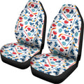 Hockey Equipment Pattern Print Universal Fit Car Seat Covers
