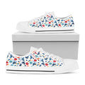 Hockey Equipment Pattern Print White Low Top Sneakers
