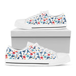 Hockey Equipment Pattern Print White Low Top Shoes