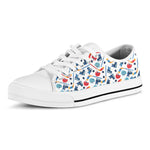 Hockey Equipment Pattern Print White Low Top Shoes
