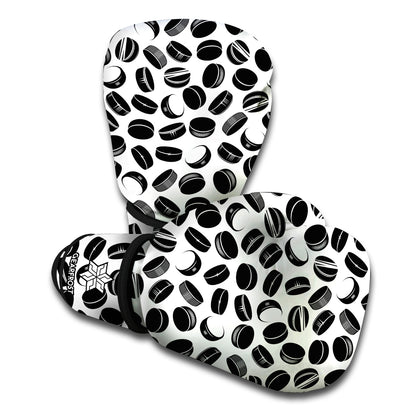 Hockey Puck Pattern Print Boxing Gloves