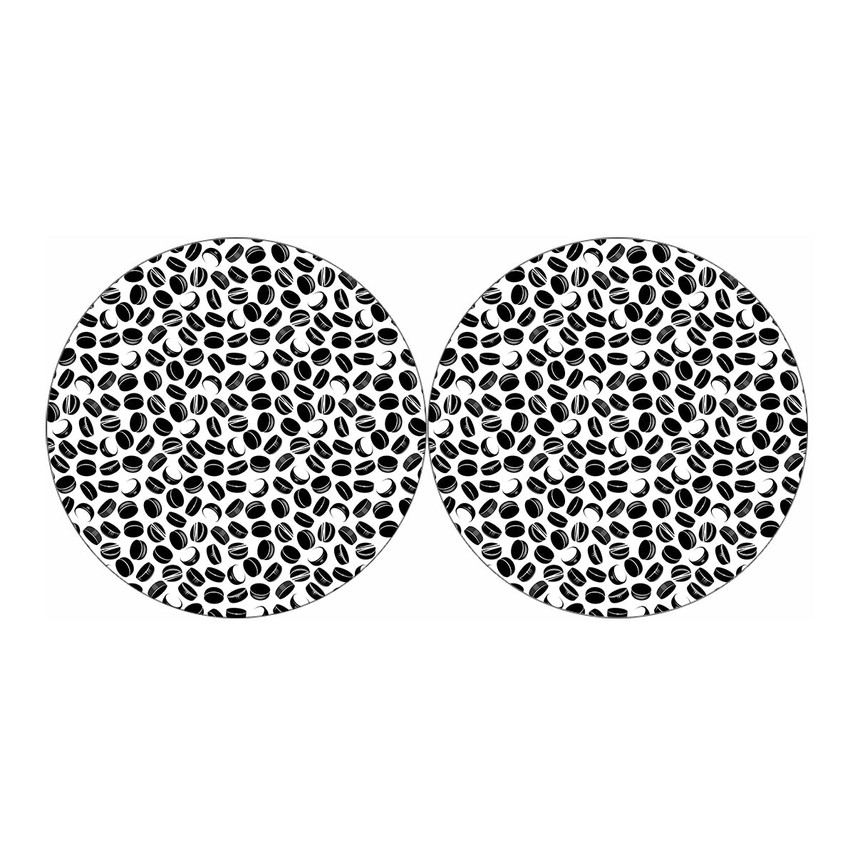 Hockey Puck Pattern Print Car Coasters