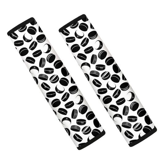 Hockey Puck Pattern Print Car Seat Belt Covers