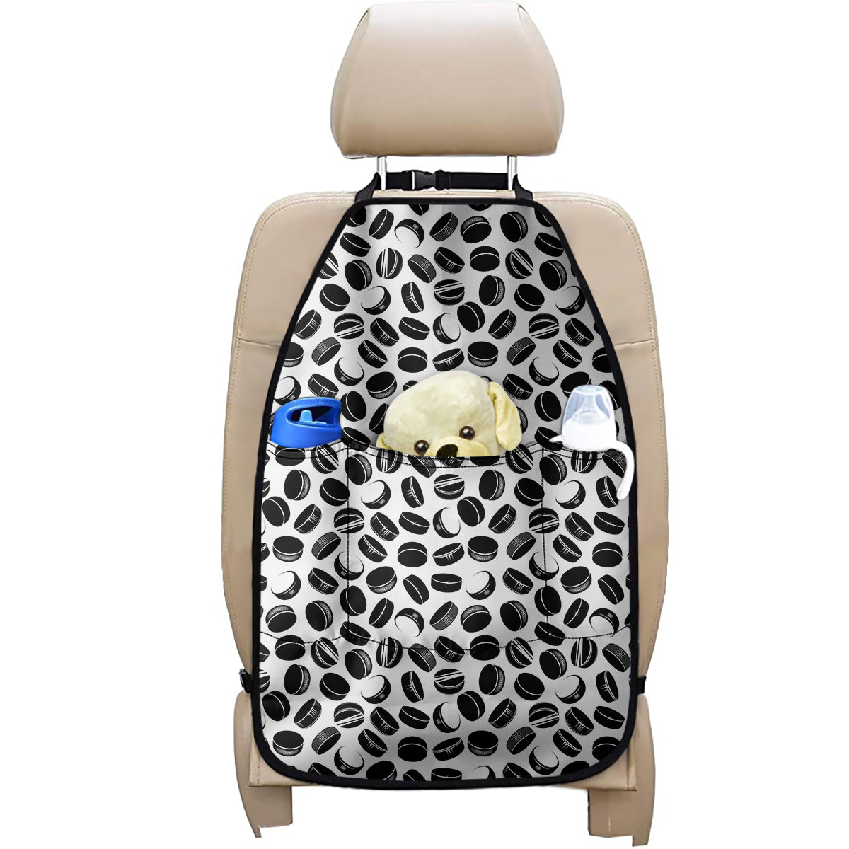 Hockey Puck Pattern Print Car Seat Organizers