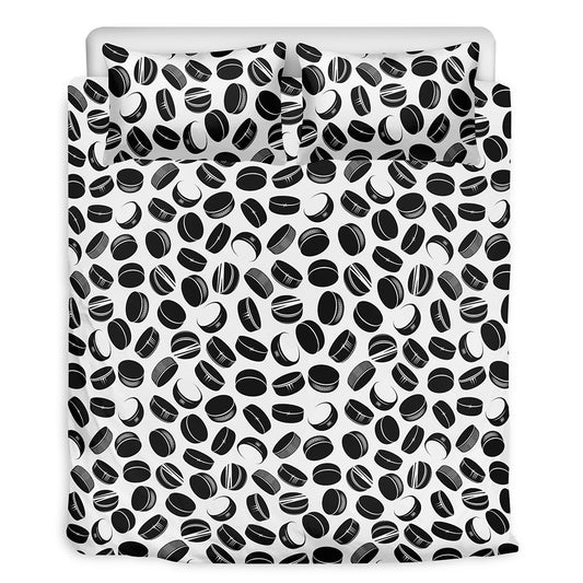 Hockey Puck Pattern Print Duvet Cover Bedding Set