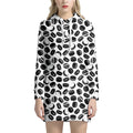 Hockey Puck Pattern Print Pullover Hoodie Dress