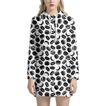 Hockey Puck Pattern Print Hoodie Dress