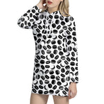 Hockey Puck Pattern Print Hoodie Dress