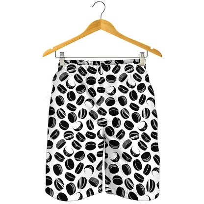 Hockey Puck Pattern Print Men's Shorts