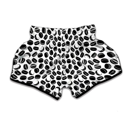 Hockey Puck Pattern Print Muay Thai Boxing Shorts