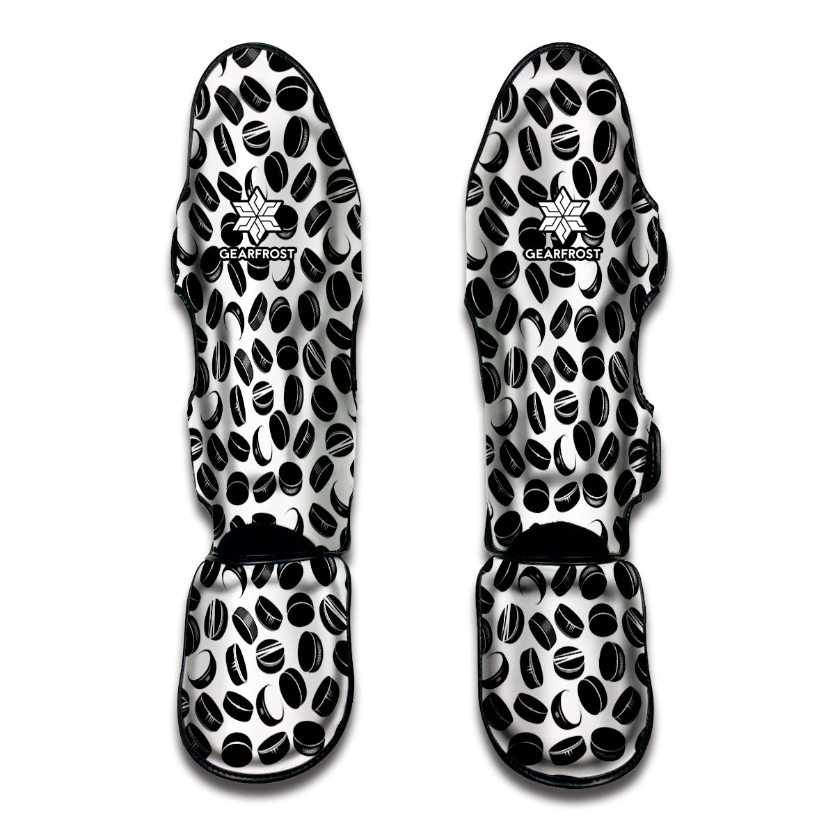 Hockey Puck Pattern Print Muay Thai Shin Guard