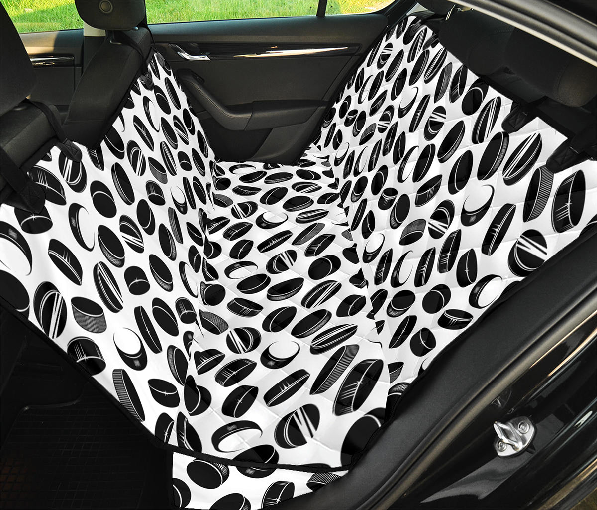 Hockey Puck Pattern Print Pet Car Back Seat Cover