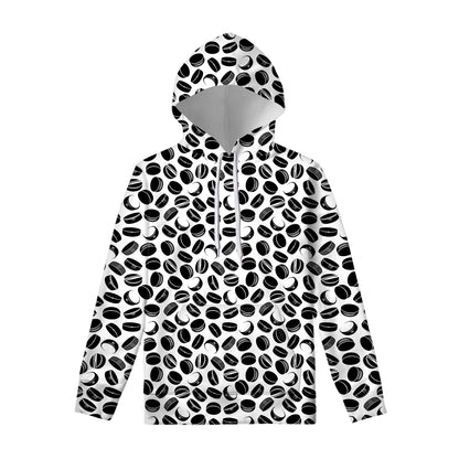 Hockey Puck Pattern Print Pullover Hoodie