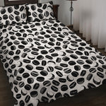 Hockey Puck Pattern Print Quilt Bed Set