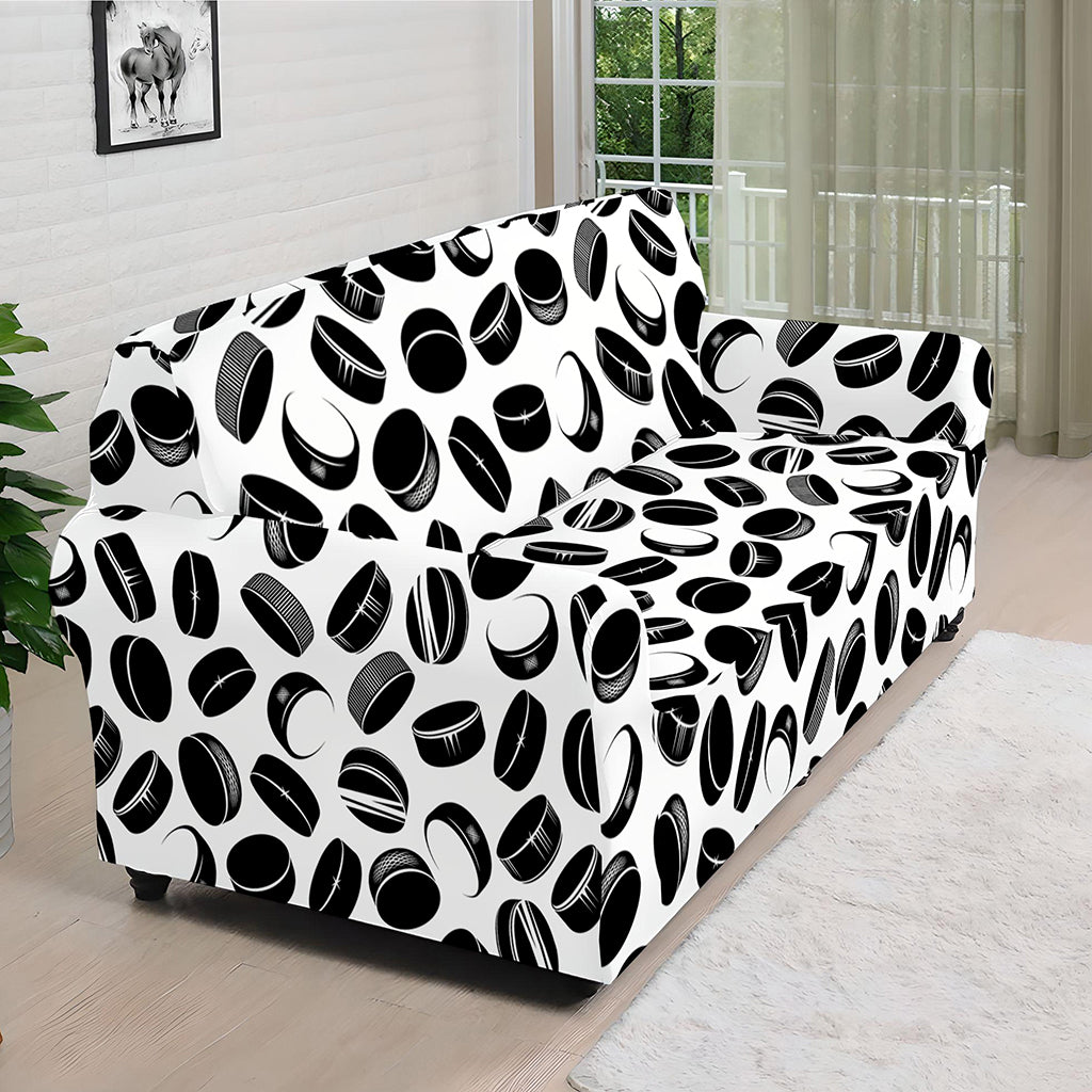 Hockey Puck Pattern Print Sofa Cover