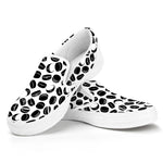 Hockey Puck Pattern Print White Slip On Shoes