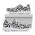 Hockey Puck Pattern Print White Running Shoes
