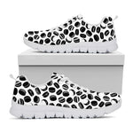 Hockey Puck Pattern Print White Sneakers