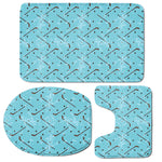 Hockey Stick And Puck Pattern Print 3 Piece Bath Mat Set