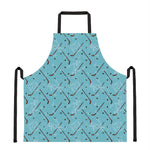 Hockey Stick And Puck Pattern Print Apron