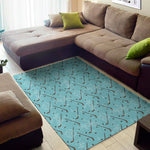 Hockey Stick And Puck Pattern Print Area Rug