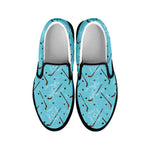 Hockey Stick And Puck Pattern Print Black Slip On Shoes