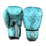 Hockey Stick And Puck Pattern Print Boxing Gloves