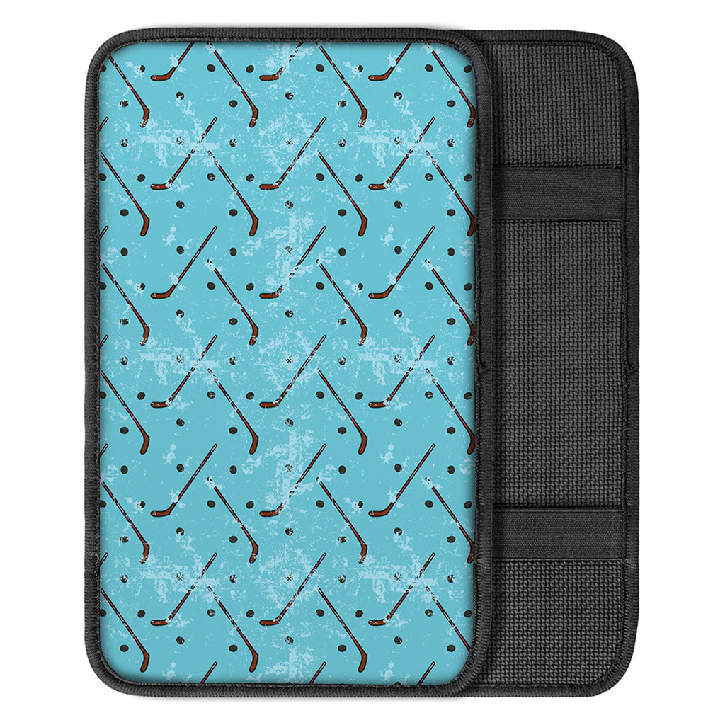 Hockey Stick And Puck Pattern Print Car Center Console Cover