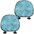 Hockey Stick And Puck Pattern Print Car Headrest Covers