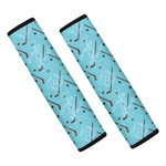Hockey Stick And Puck Pattern Print Car Seat Belt Covers