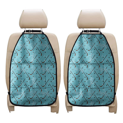 Hockey Stick And Puck Pattern Print Car Seat Organizers