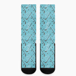 Hockey Stick And Puck Pattern Print Crew Socks