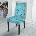Hockey Stick And Puck Pattern Print Dining Chair Slipcover