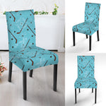 Hockey Stick And Puck Pattern Print Dining Chair Slipcover
