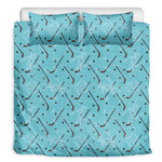 Hockey Stick And Puck Pattern Print Duvet Cover Bedding Set