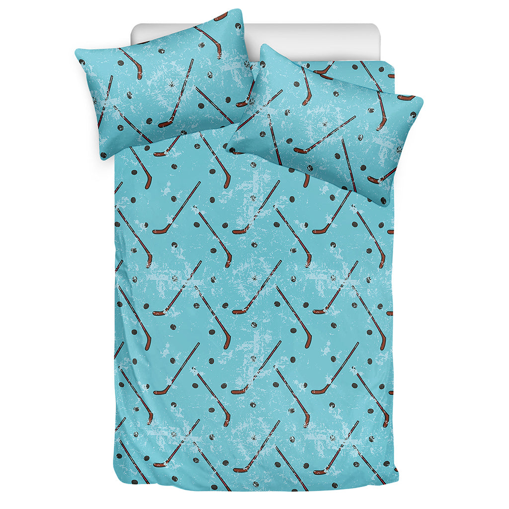 Hockey Stick And Puck Pattern Print Duvet Cover Bedding Set