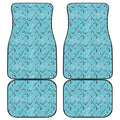Hockey Stick And Puck Pattern Print Front and Back Car Floor Mats