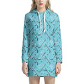 Hockey Stick And Puck Pattern Print Pullover Hoodie Dress