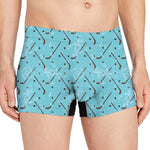 Hockey Stick And Puck Pattern Print Men's Boxer Briefs