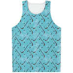 Hockey Stick And Puck Pattern Print Men's Tank Top